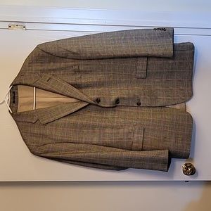 Lauren Ralph Lauren Blazer Sport Coat Black Herringbone 3 Button Jacket Mens 48L